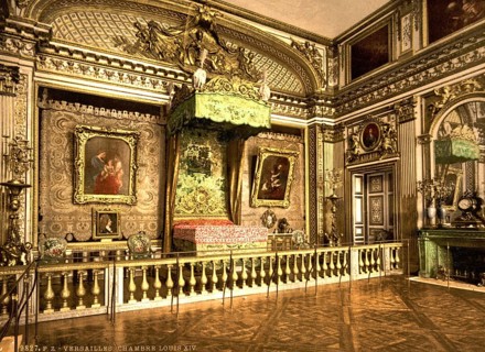 The room of Louis XIV in Versailles, France, ca 1890, Historical, digitally restored reproduction