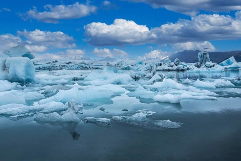 Detail of the frozen Jokursarlon lake among giant ice, iceland