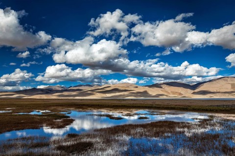 Himalayan lake Tso Moriri (fficial name: Tsomoriri Wetland Conservation Reserve), Korzok,