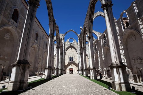 Ruins of the monastery church of the former convent of the Carmelite order, Convento do Carmo,