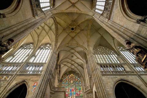 Prague castle, Gothic Metropolitan Cathedral of Saints Vitus, Wenceslas and Adalbert, Ceiling,