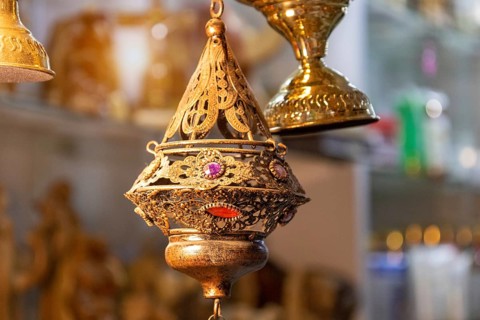Jerusalem Old City Arab quarter near Church of Holy Sepulchre, Western Wall and Dome of the Rock