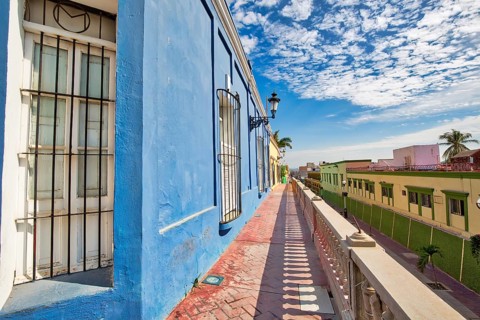 Mexico, Mazatlan, Colorful old city streets in historic city center, Central America