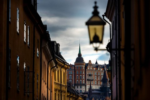Houses in an alley of Gamla Stan, old town, centre, attraction, famous, city centre, city trip,
