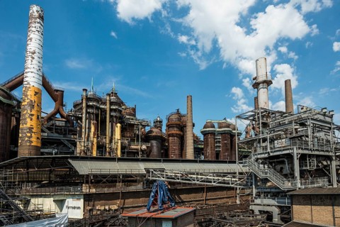 Former steelworks, Völklingen Ironworks, UNESCO World Heritage Site, Völklingen, Saarland, Germany,