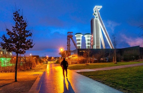 Shaft of the former Schlägel & Eisen coal mine, shaft 3/4/7, Herten, North Rhine-Westphalia,