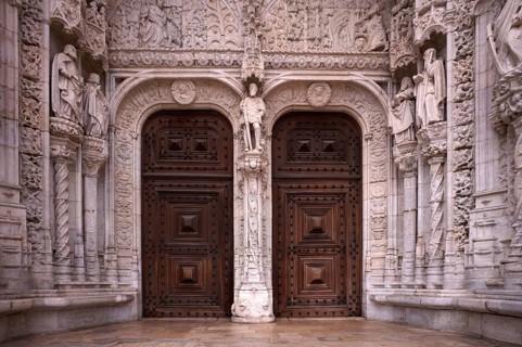 South portal, Hieronymite monastery Mosteiro dos Jerónimos, also known as Mosteiro de Belém, Belém,