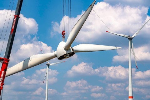Repowering of a wind farm near Issum, 9 older wind turbines from the manufacturer Enercon (model