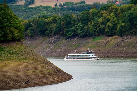 The Edersee, near Waldeck, the third largest reservoir in Germany, currently has only just under