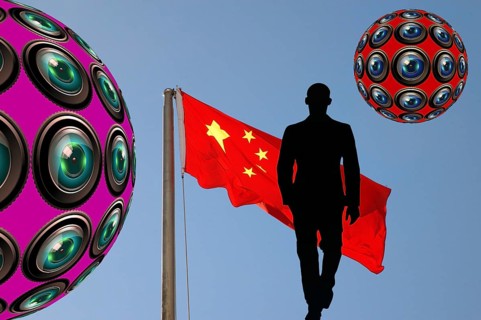 Symbolic image, China, surveillance, social spider web, trade dispute, punitive tariffs, economic