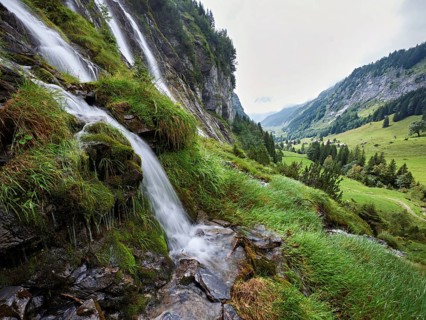 Cascades from the Jungibach Falls, Gental, Canton Bern, Switzerland, Europe