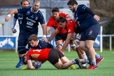 Rugby: Germany against MKS Pogon Awenta Siedlce, Poland in Heidelberg (test match of the German
