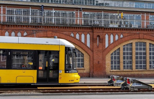 Warschauer Straße station, final tram stop, public transport, Berlin, Germany, Europe