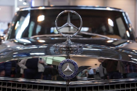 Essen.27.03.14 JE, Mercedes star on a Mercedes Benz 600. Techno Classica is the trade fair for