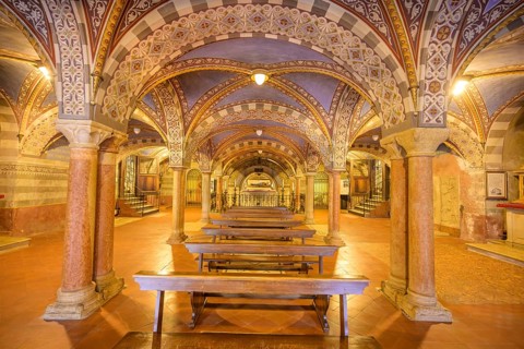 View of the altar of St Omobona in the crypt, Cathedral of Santa Maria Assunta, Cremona, Province