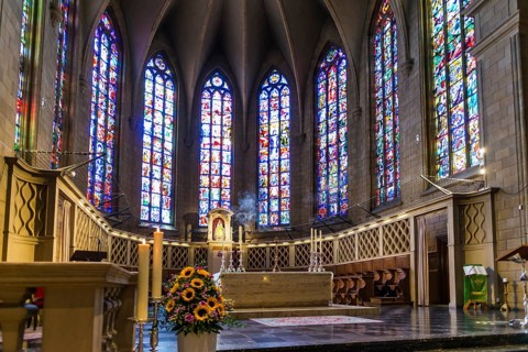 Interior view, Notre-Dame de Luxembourg Cathedral, Luxembourg City, Luxembourg, Luxembourg, Europe