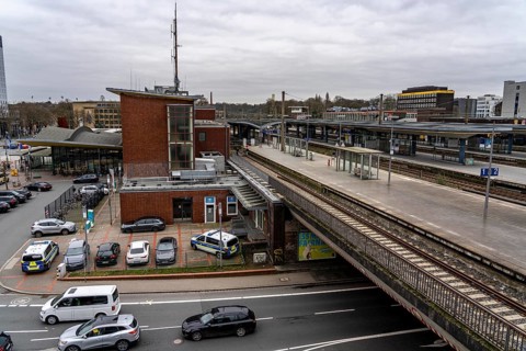 Bochum's main railway station, cut off from long-distance services and parts of regional services