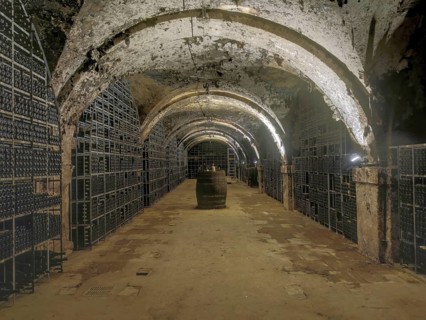 Wine cellar in Eberbach Abbey, Erbach Abbey, former Cistercian abbey near Eltville am Rhein, Hesse,