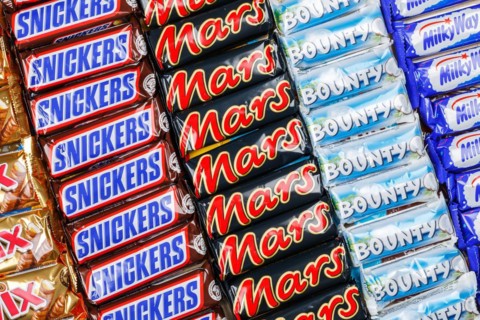 Mars Incorporated products such as Snickers chocolate bars, Twix, Milky Way and Bounty bars as a