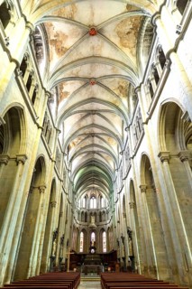 Saint-Antoine l'Abbaye labeled Les Plus Beaux Villages de France. Interior of the Abbey Church