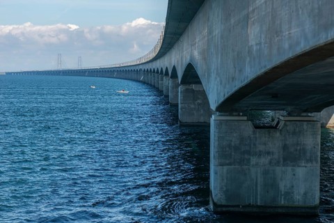 Storebæltsbro Nyborg, Sund Bridge Fyn-Sjælland, Fyn-Sealand, railway and motorway bridge, Great