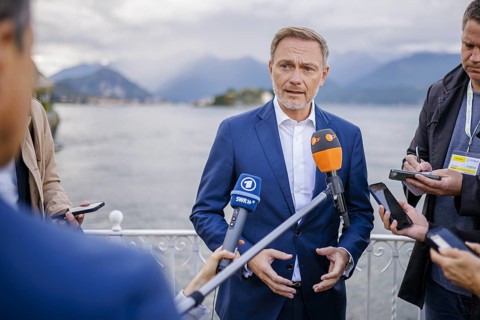 G7 meeting of finance ministers in Stresa. Christian Lindner (FDP), Federal Minister of Finance, at