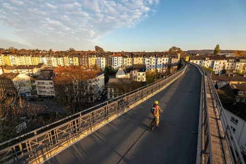 The Nordbahntrasse, a cycle path, footpath, on a former 22 km long railway line, along the