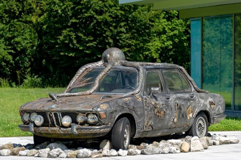 Former BMW 250cs by Lothar-Günther Buchheim, car under water with octopus, underwater, sculpture by