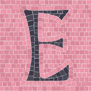 Mosaic tiles letter E. EPS 10 editable flat design vector seamless horizontal pattern