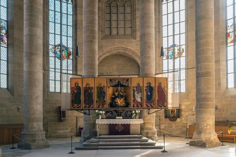 St Andrew's altar, probably by Michael Wohgemut, dating from around 1500, in St Andrew's Church,