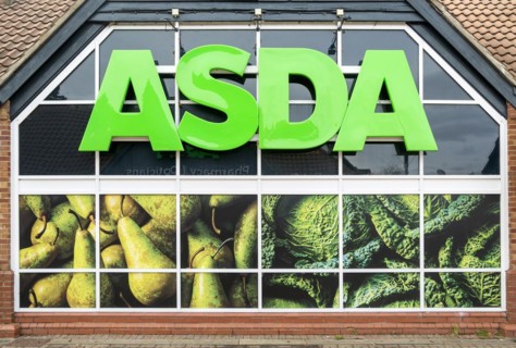 Sign for Asda supermarket, Stowmarket, Suffolk, England, UK