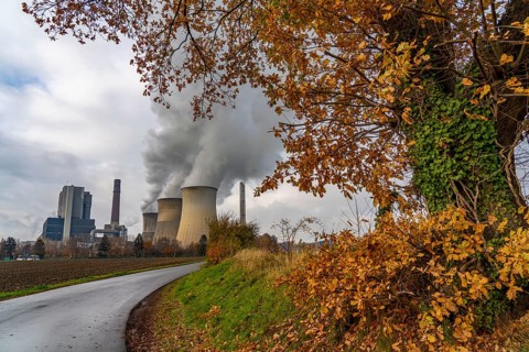 RWE Power AG's Weisweiler lignite-fired power plant in Eschweiler-Weisweiler, base load power