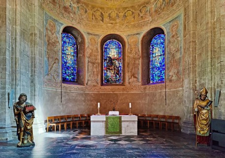 Chancel with secco painting, Cathedral, Evangelical Lutheran Cathedral Church of St. Blasii in