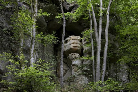 Sandstone rock formation in Berdorf, Little Switzerland / Mullerthal, Grand Duchy of Luxembourg
