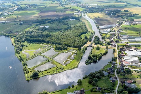 Aerial view, nature reserve, Die Reit, Reitbrook, Marschlande, Dove Elbe, Gose Elbe. Hamburg,