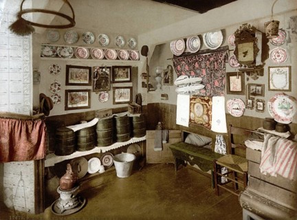A house, interior view, Marken, island, Holland, ca 1895, Historical, digitally restored