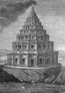 Lighthouse of Alexandria, according to tradition the first lighthouse ever, Pharos Island, Pharos