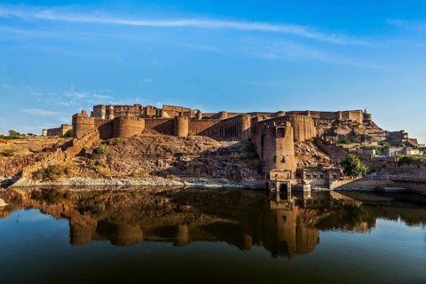 Famous indian tourist attraction, Mehrangarh Fort, Jodhpur, Rajasthan, India, Asia