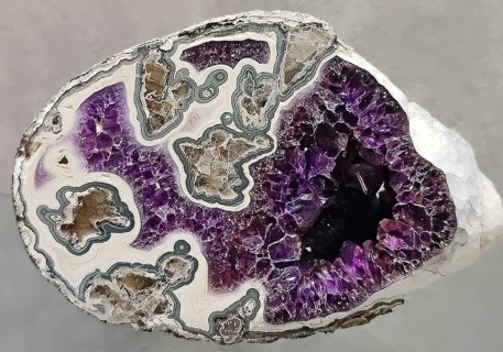 Agate with pseudomorphs PSM, Idar-Oberstein, Rhineland-Palatinate, Germany, Europe