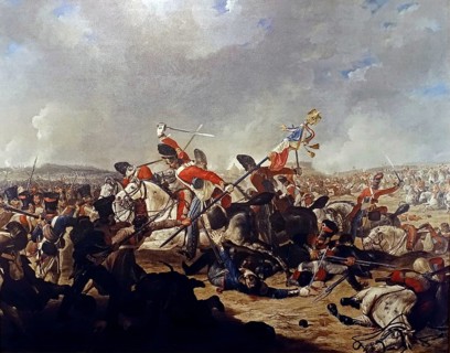 Charles Ewart of the Royal North British Dragoons capturing regimental eagle of the 45th Regiment
