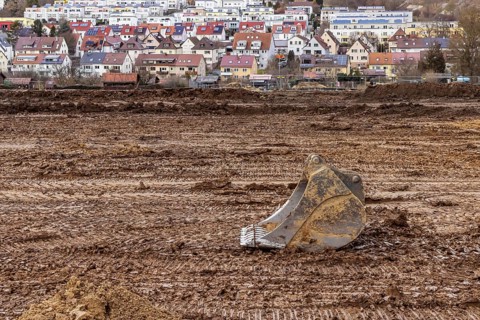 Construction work for a new development area for 460 flats in the new Böckinger Strasse