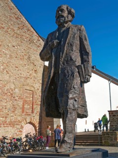 Karl Marx monument on Simeonstiftplatz. Trier, Rhineland-Palatinate, Germany, Europe