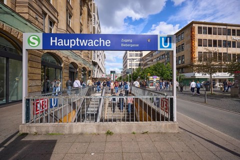 Hauptwache underground and S-Bahn station in the city centre of Frankfurt am Main, district-free