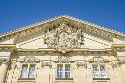 Coat of arms, Kammergericht, Kleistpark, Elßholzstraße, Schöneberg, Berlin, Germany, Europe