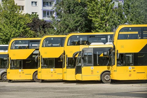 Buses, BVG depot Britz, Gradestraße, Neukölln, Berlin, Germany, Europe
