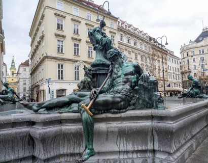 Fountain figure, allegory of the river Enns, Donnerbrunnen, created by Georg Raphael Donner 1739,