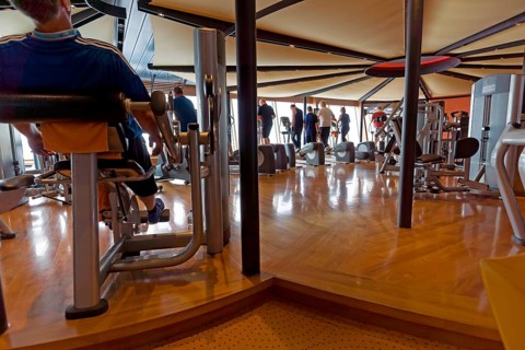 Active people in a fitness room