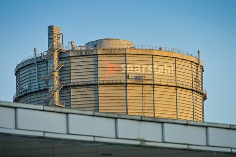 Gasometer, Saarstahl LD steelworks, Völklingen, Saarland, Germany, Europe