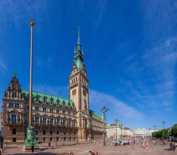Hamburg Town Hall with Rathausmarkt, Hamburg, Germany, Europe