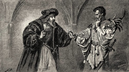 Faust with Mephistopheles, Faust II, first act, by Johann Wolfgang von Goethe